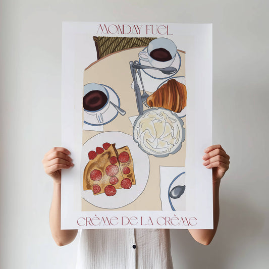 "Monday Fuel" Parisian Breakfast Print - Digital Product