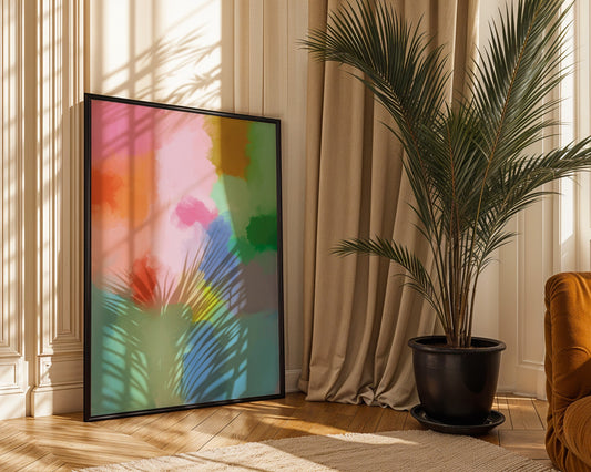 "Colorful Mud" Organic Abstract Wall Art, Modern Colorful Print - Digital Product