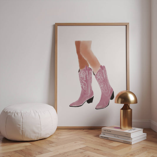 Pink Western Style Cowgirl Boots - Digital Product