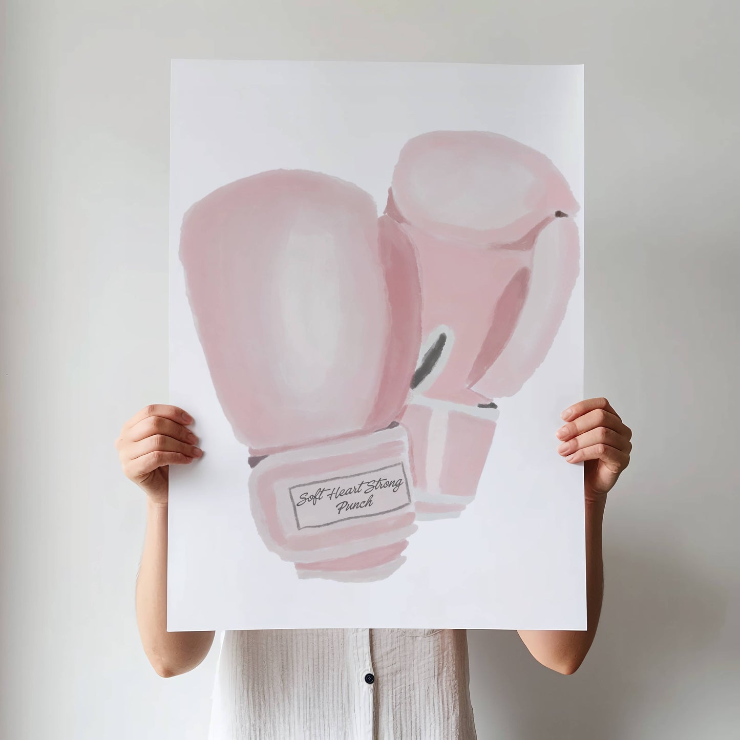 Pink Boxer Gloves "Soft Heart, Strong Punch" - Digital product