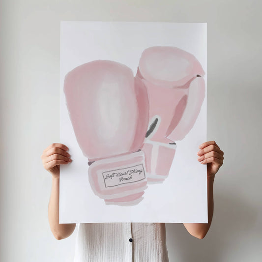 Pink Boxer Gloves "Soft Heart, Strong Punch" - Digital product