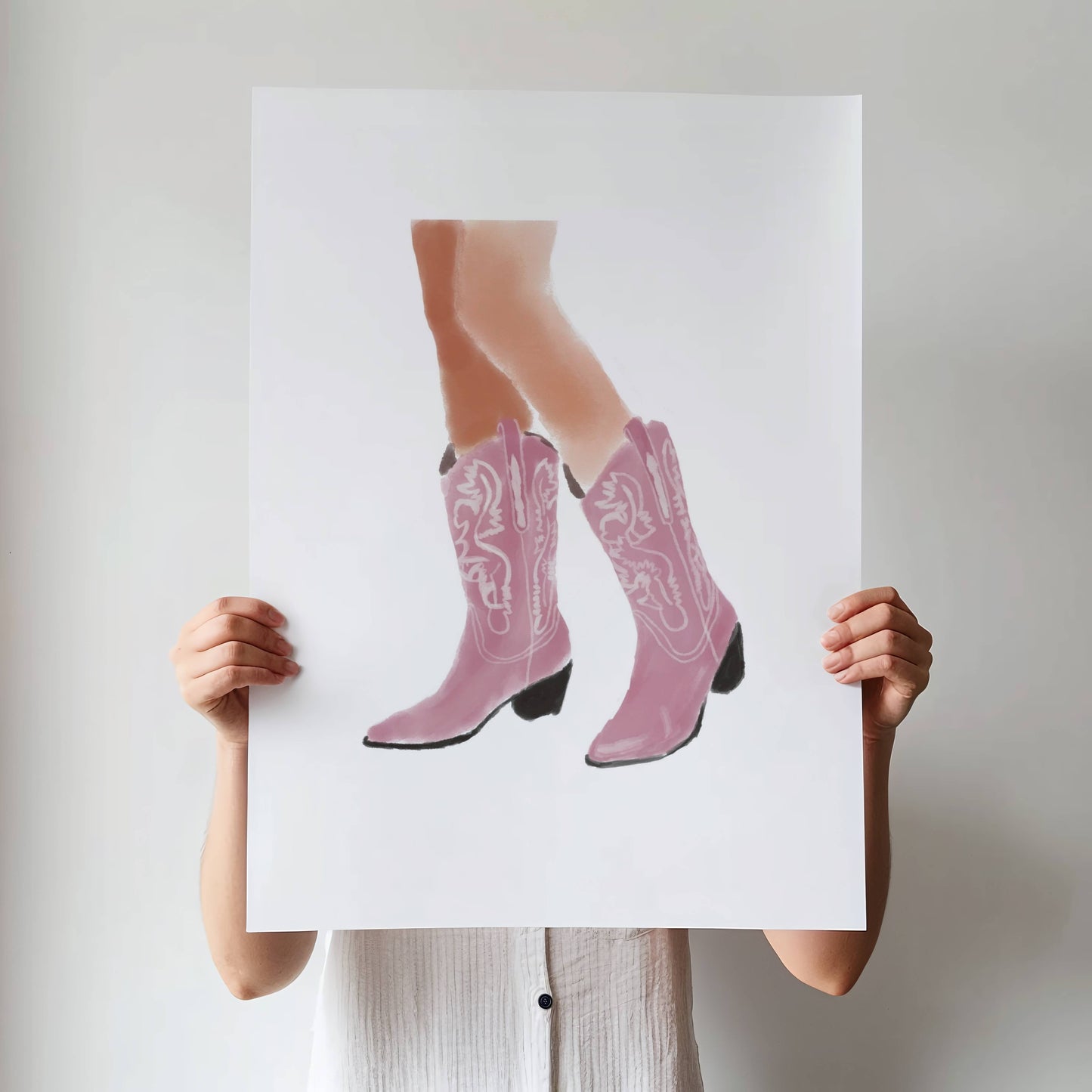 Pink Western Style Cowgirl Boots - Digital Product