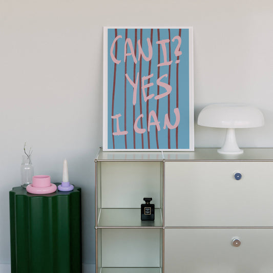 "Yes I Can" Motivational Typography Print - Digital Product