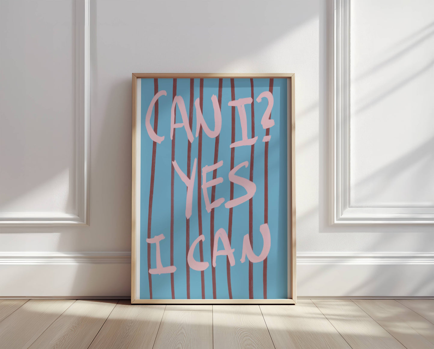 "Yes I Can" Motivational Typography Print - Digital Product