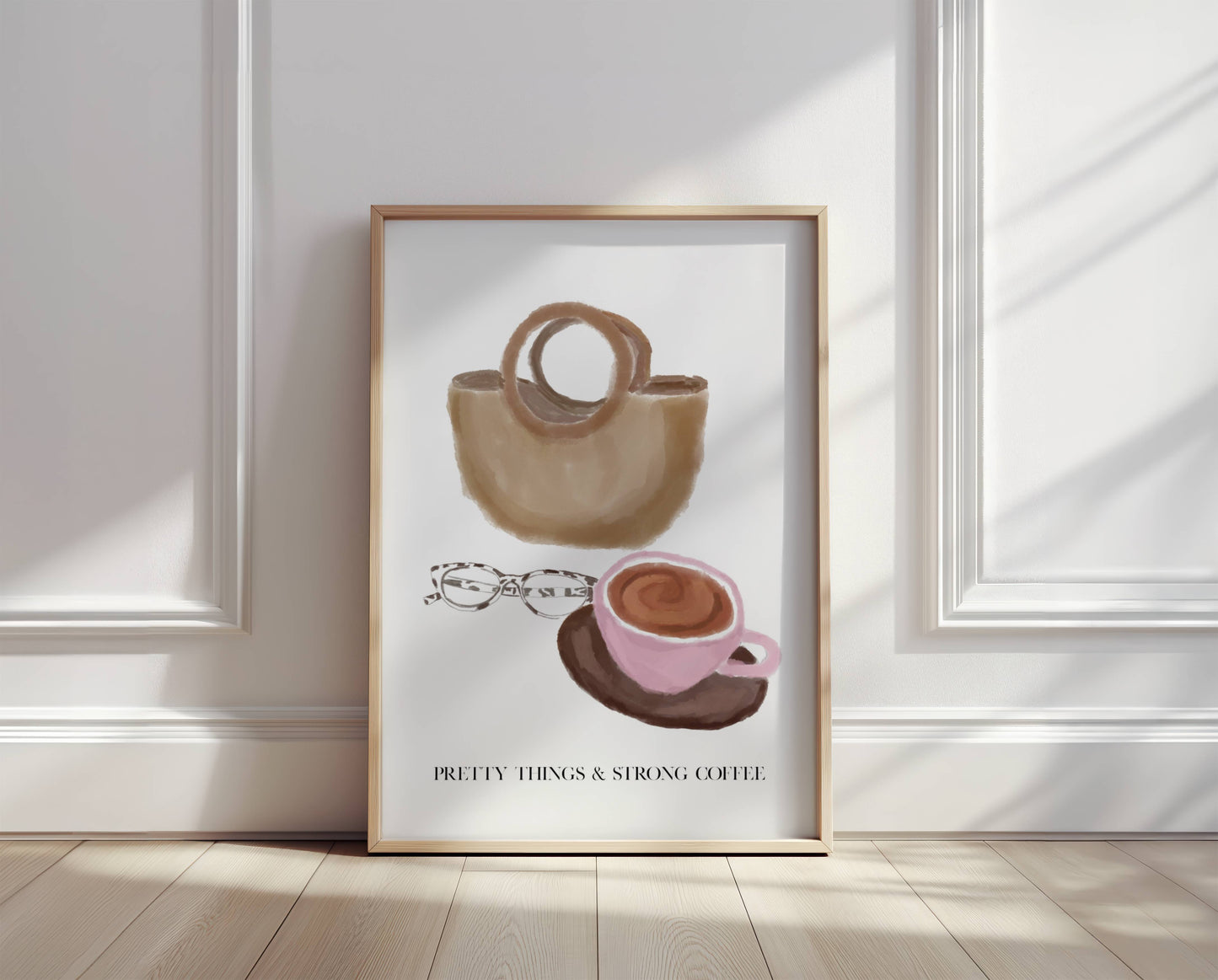 Trendy "Pretty Things & Strong Coffee" Art - Digital product