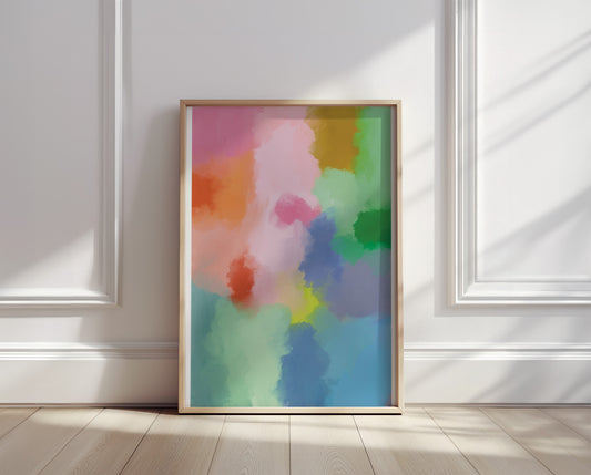 "Colorful Mud" Organic Abstract Wall Art, Modern Colorful Print - Digital Product