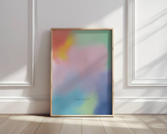 "I Am Loved Print"  Rainbow Affirmation Print - Digital Product