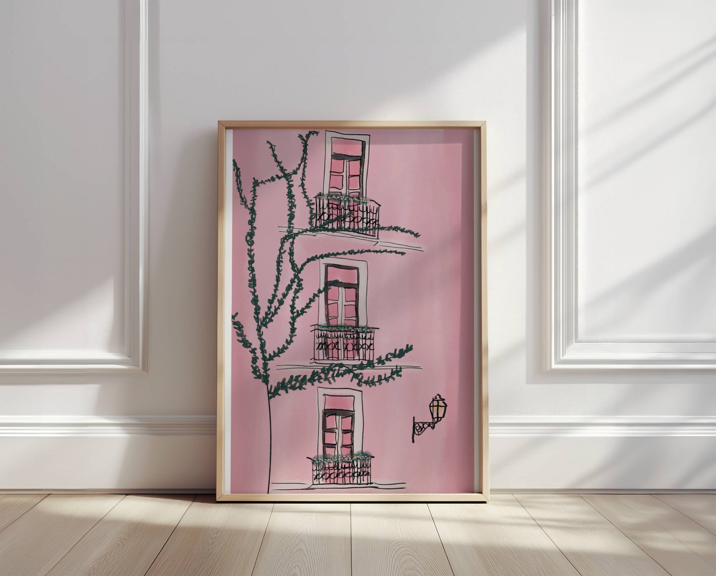 Pink Place, Feminine Watercolor Print - Digital Product