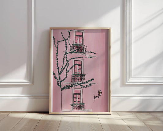 Pink Place, Feminine Watercolor Print - Digital Product