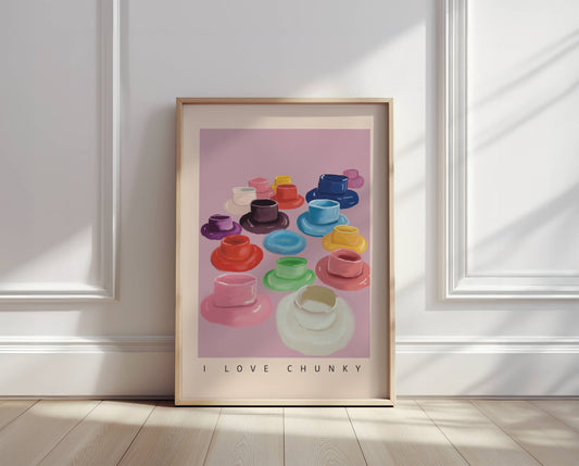 Trendy Chunky Mug, Coffee Print - Digital Product
