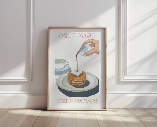 "Call It Pancakes" Funny Kitchen Breakfast Poster - Digital Product