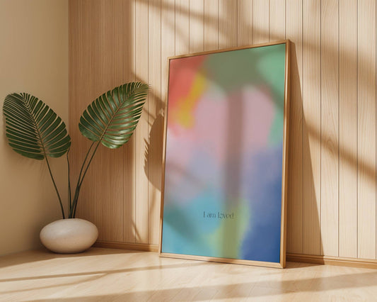 "I Am Loved Print"  Rainbow Affirmation Print - Digital Product