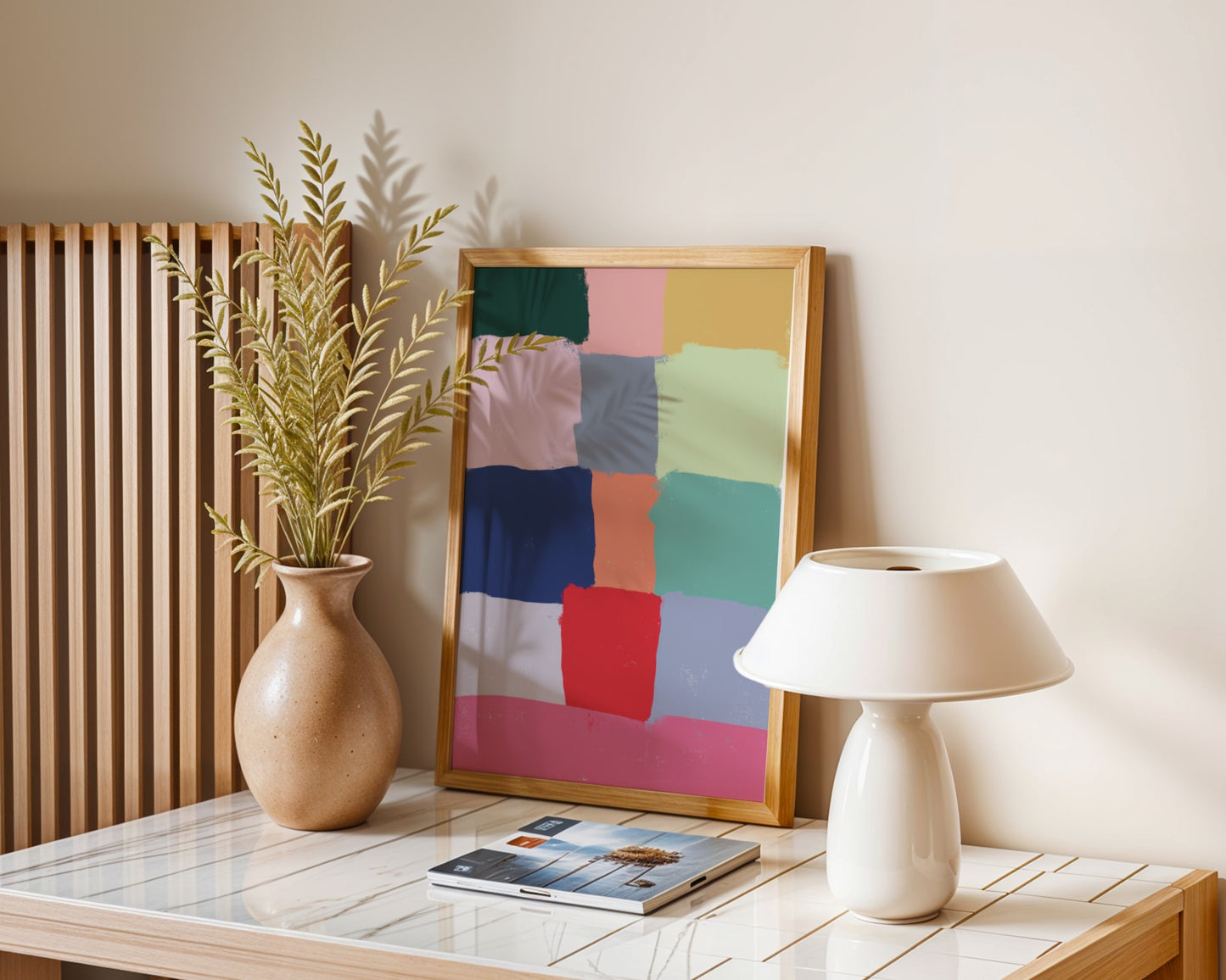 Colorful Bricks Modern Abstract - Digital Art