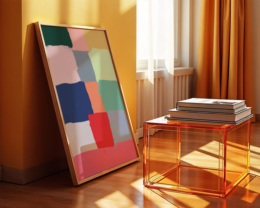 Colorful Bricks Modern Abstract - Digital Art