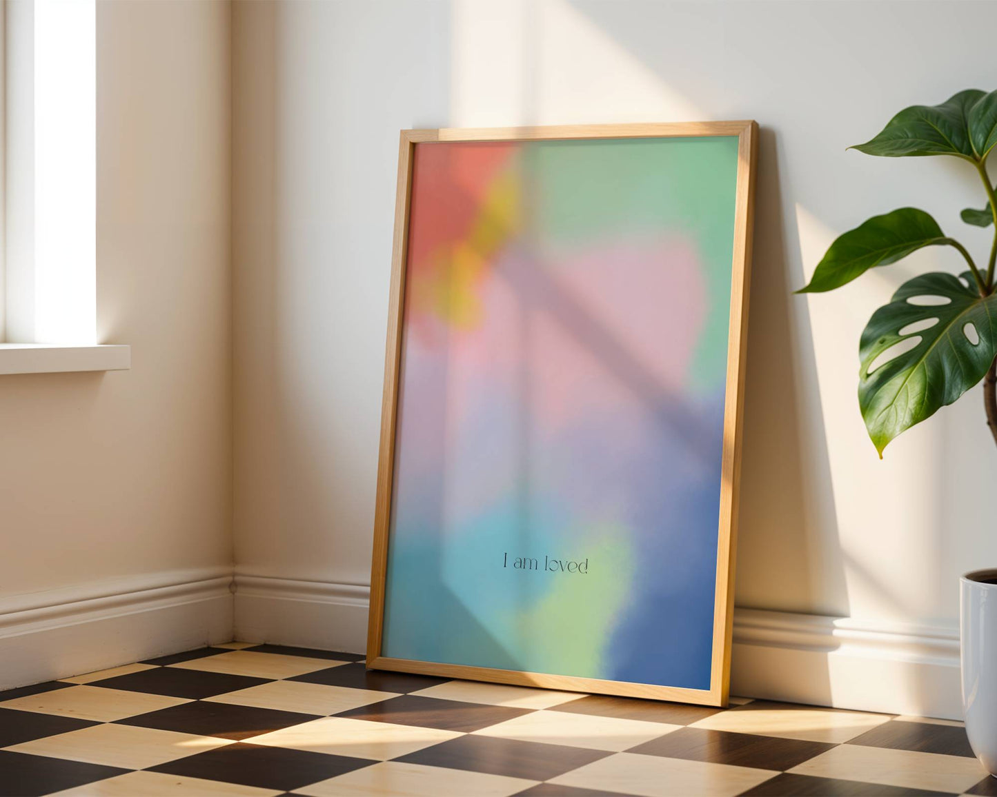 "I Am Loved Print"  Rainbow Affirmation Print - Digital Product