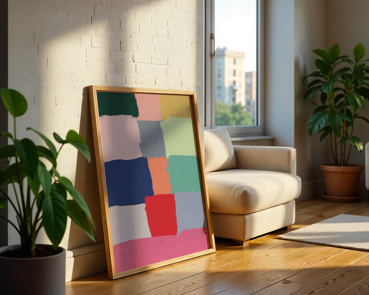 Colorful Bricks Modern Abstract - Digital Art