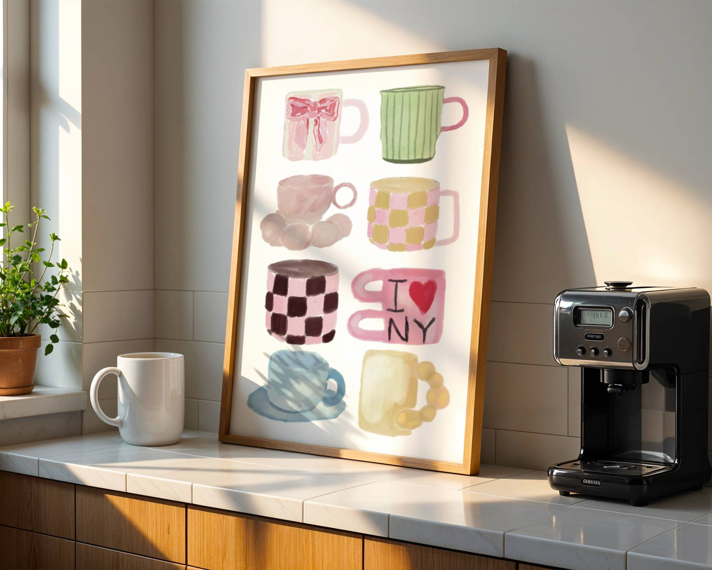 Assorted Mugs Coffee Lover Print - Digital Product
