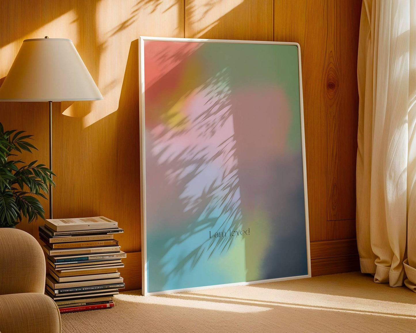 "I Am Loved Print"  Rainbow Affirmation Print - Digital Product