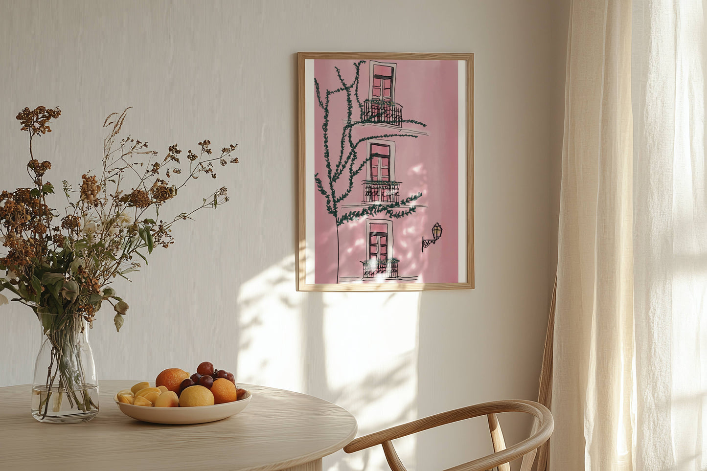 Pink Place, Feminine Watercolor Print - Digital Product