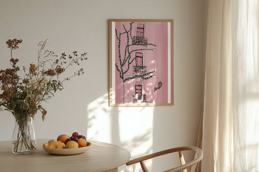 Pink Place, Feminine Watercolor Print - Digital Product