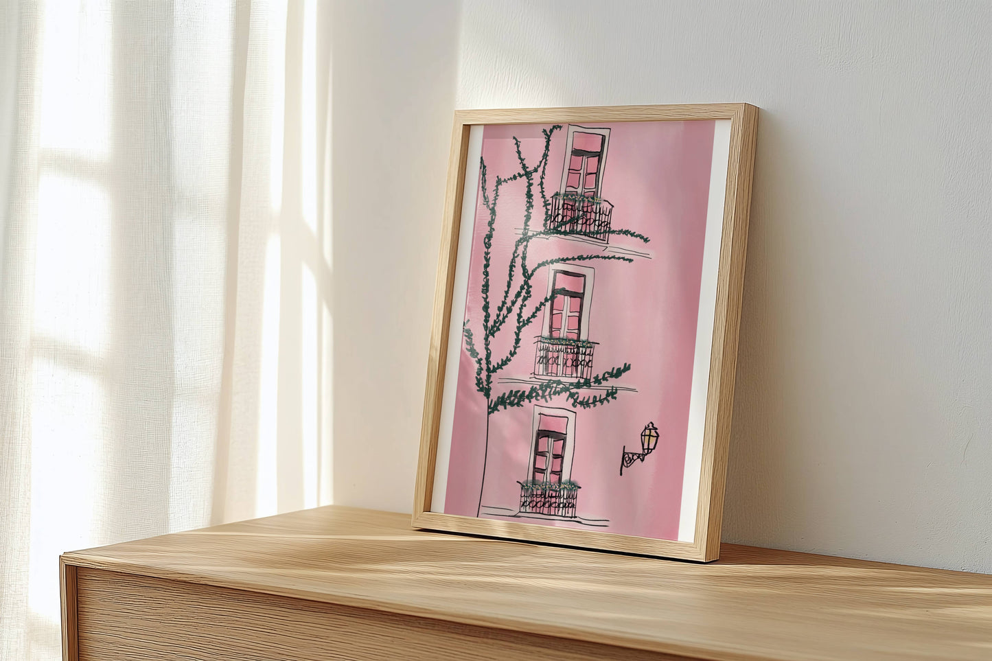 Pink Place, Feminine Watercolor Print - Digital Product