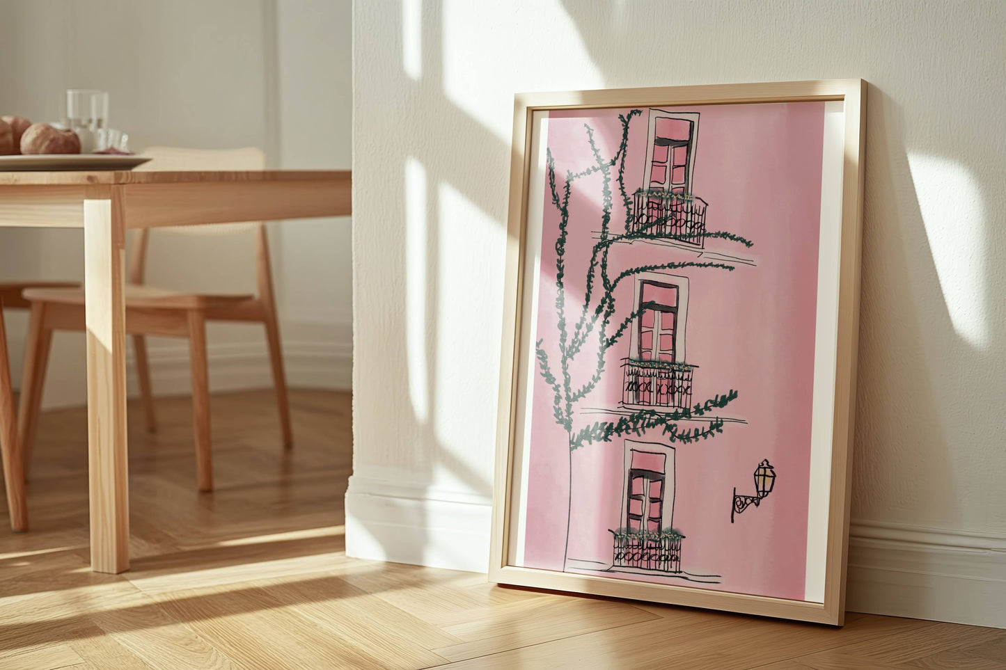 Pink Place, Feminine Watercolor Print - Digital Product