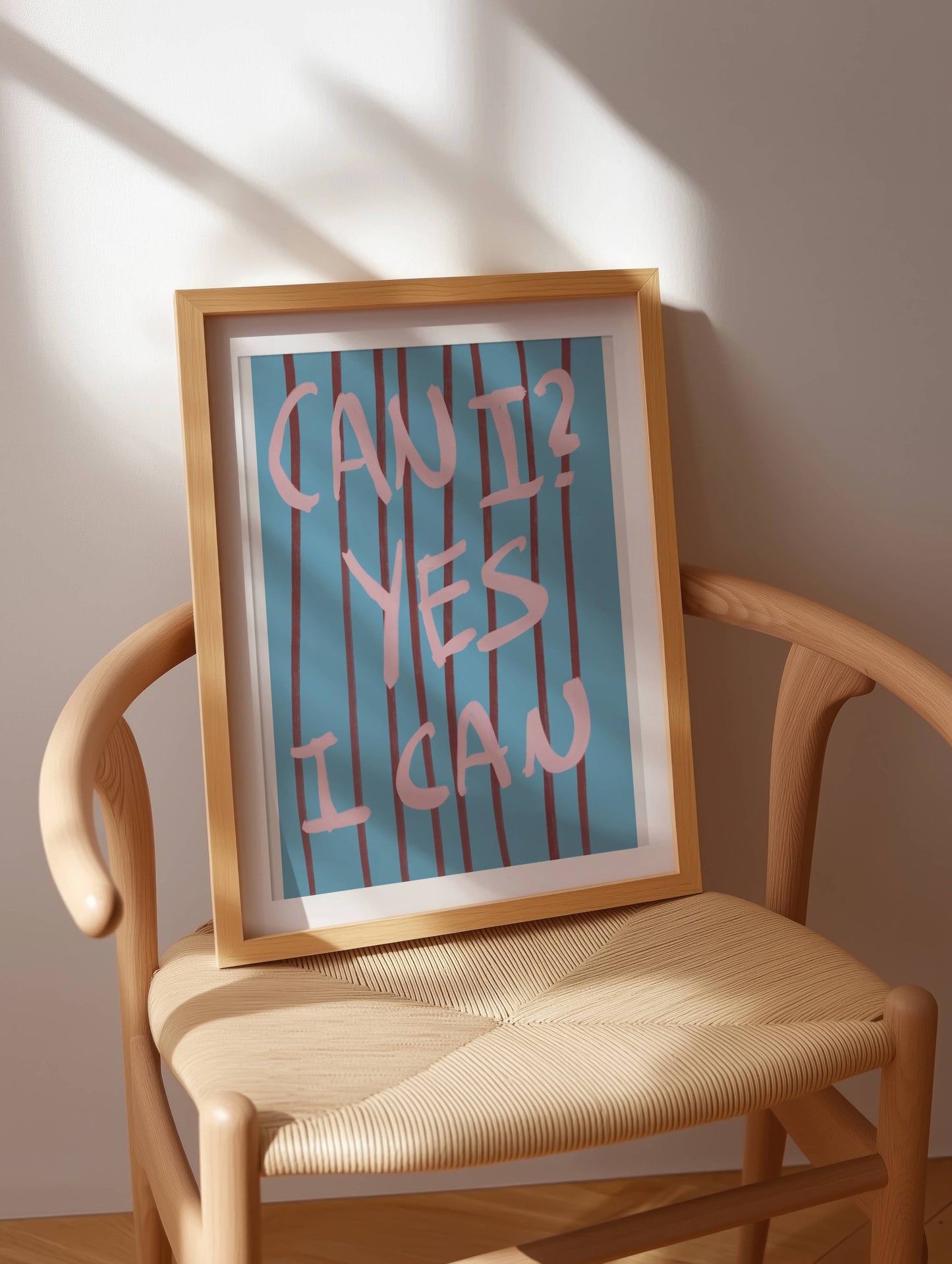 "Yes I Can" Motivational Typography Print - Digital Product