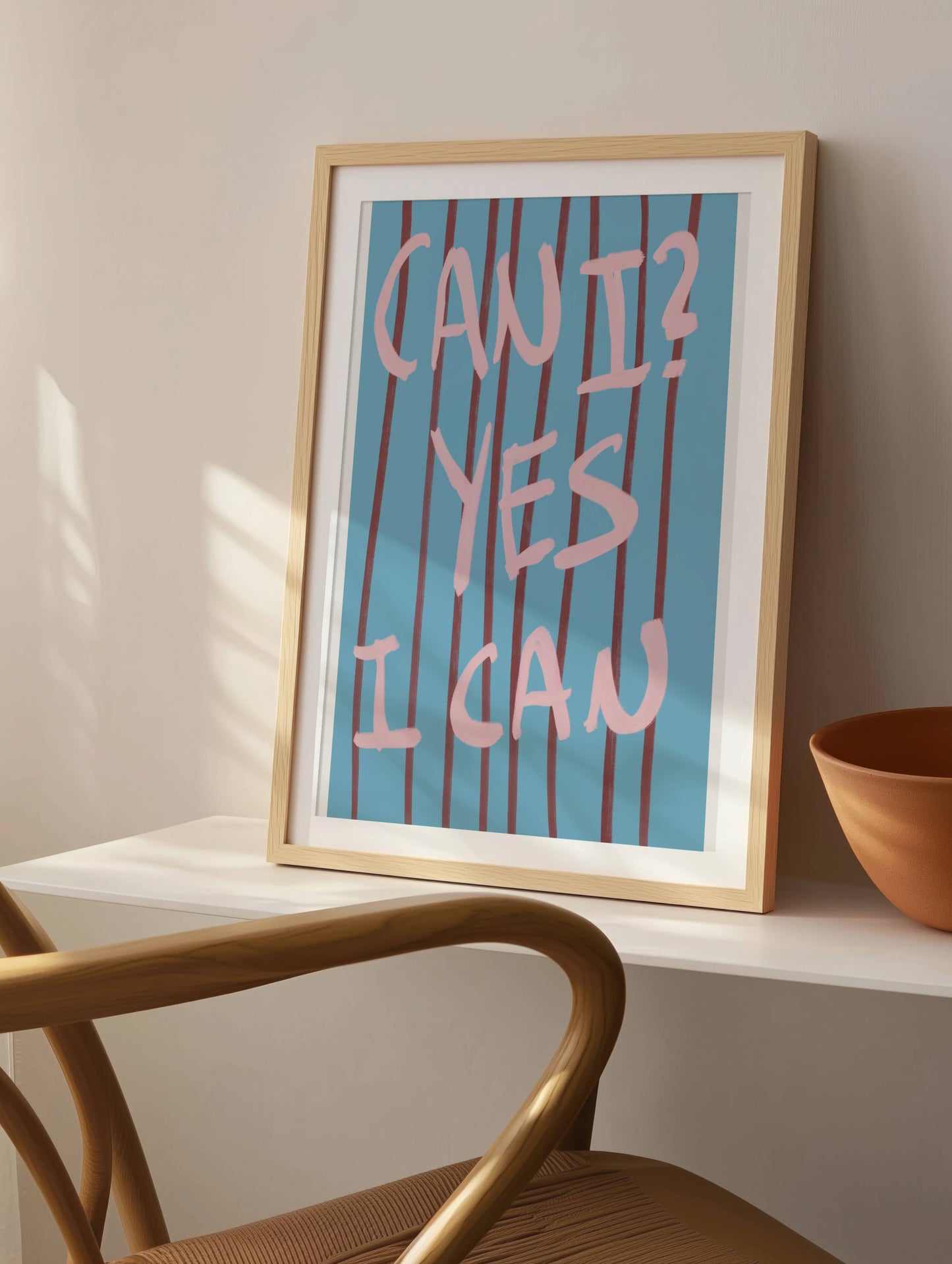 "Yes I Can" Motivational Typography Print - Digital Product
