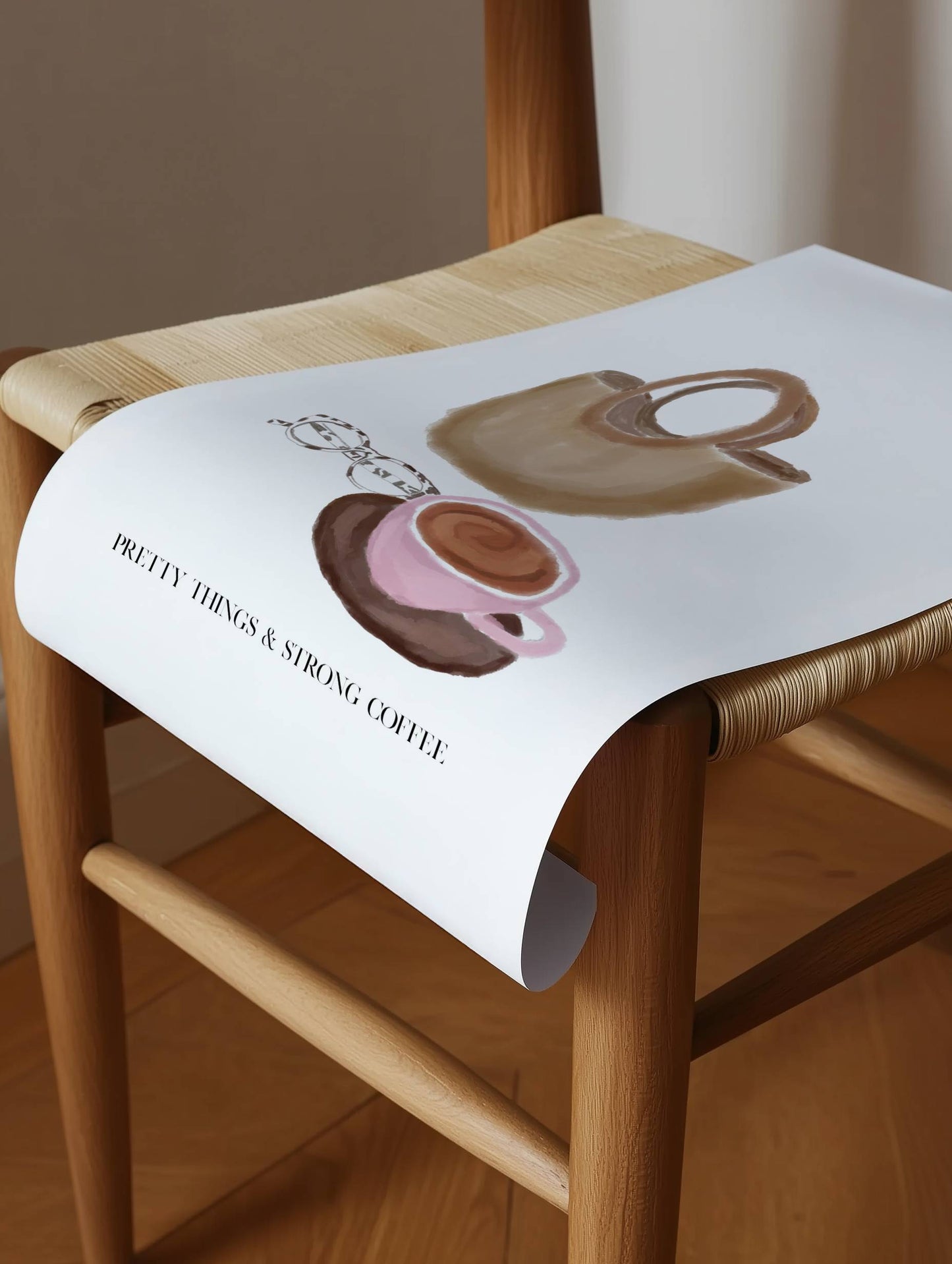 Trendy "Pretty Things & Strong Coffee" Art - Digital product