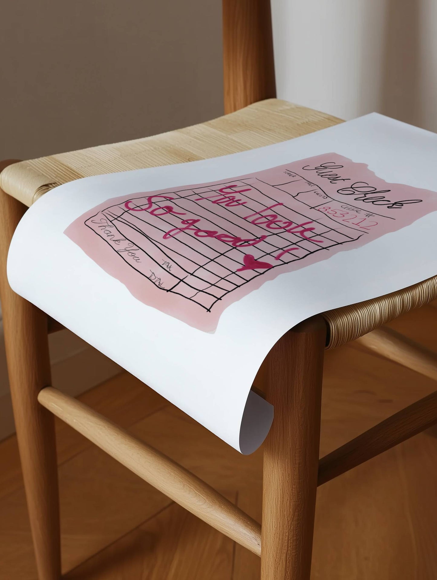Trendy Receipt "You Look So Good" Print - Digital Product