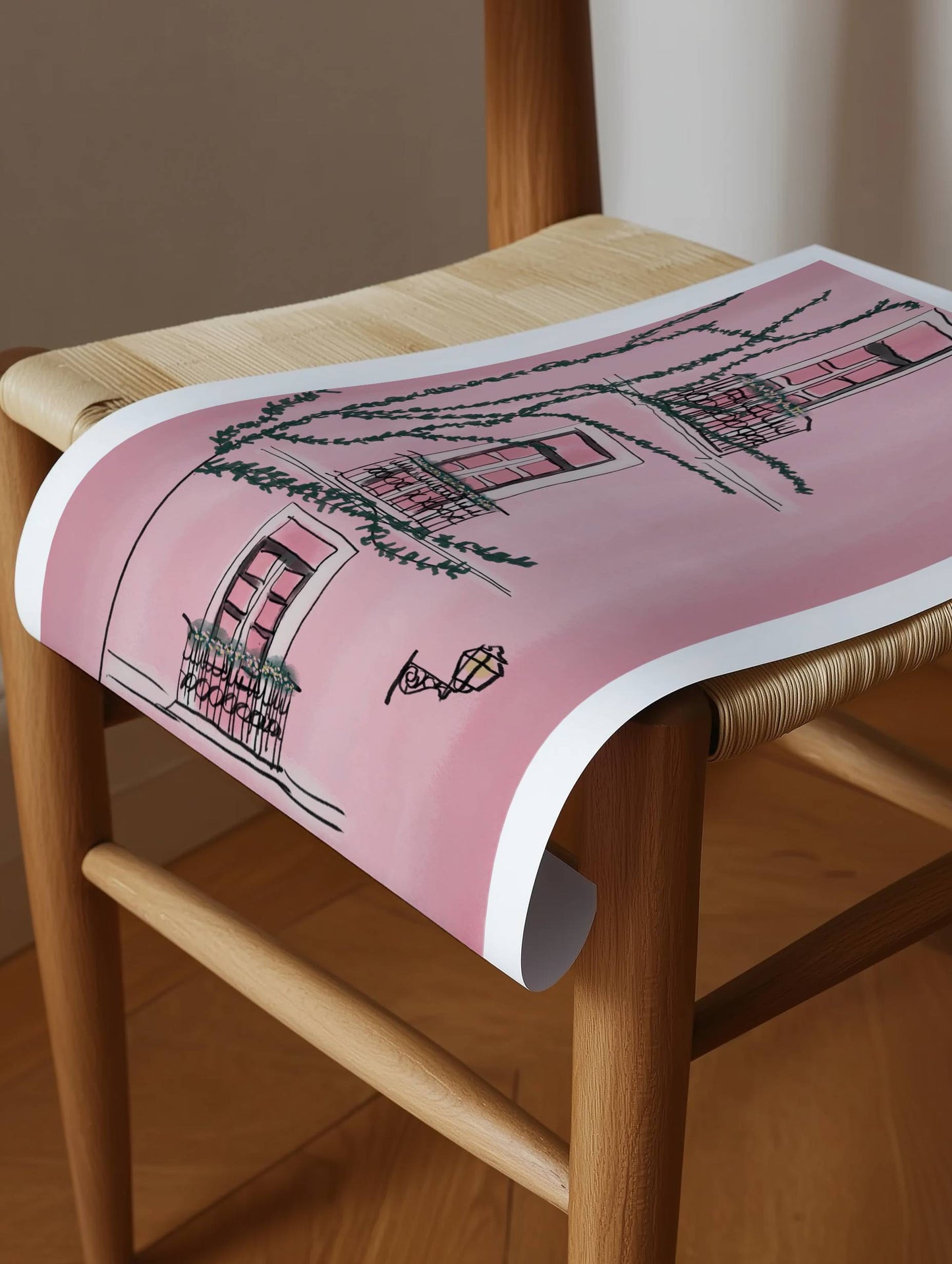 Pink Place, Feminine Watercolor Print - Digital Product