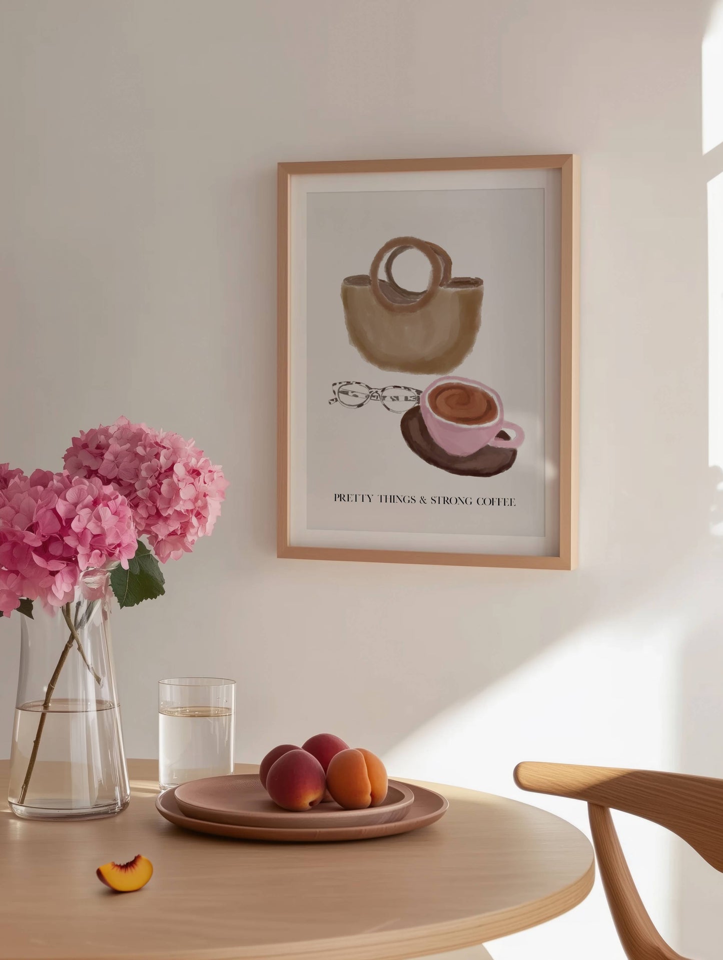 Trendy "Pretty Things & Strong Coffee" Art - Digital product