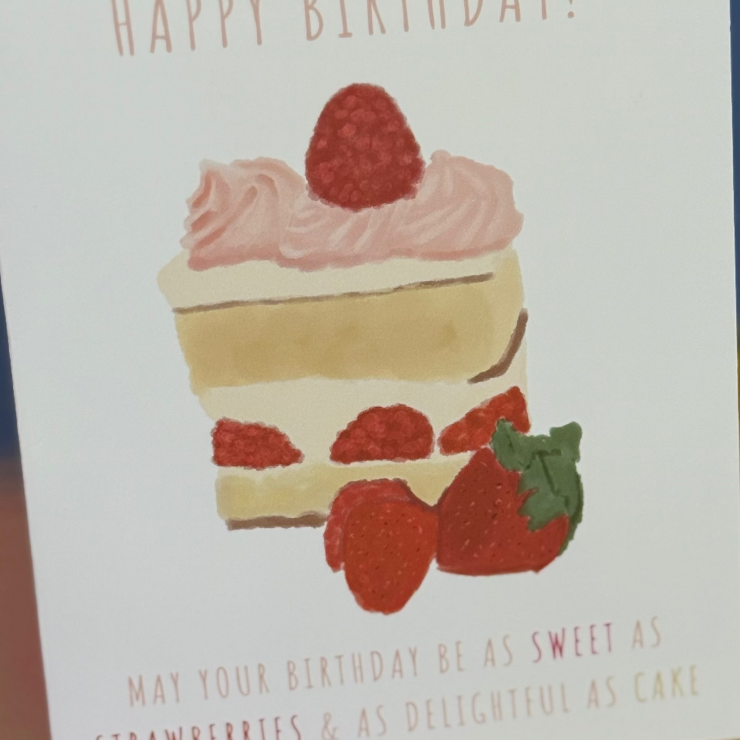 Strawberry Cake - Greeting Card