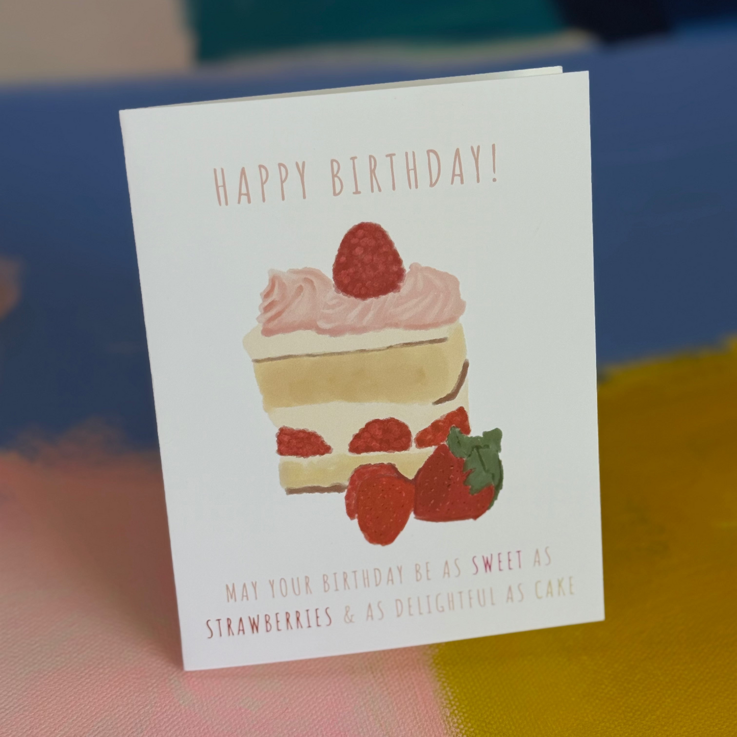Strawberry Cake - Greeting Card