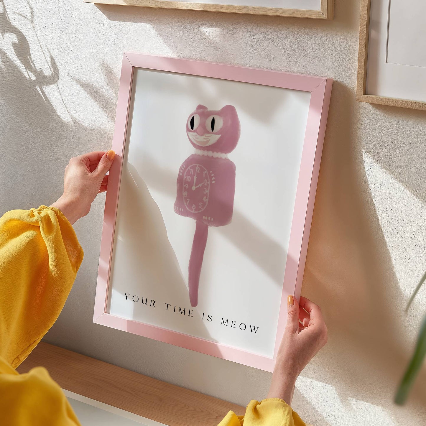 "Your Time Is Meow" Pink Cat Print - Digital Product