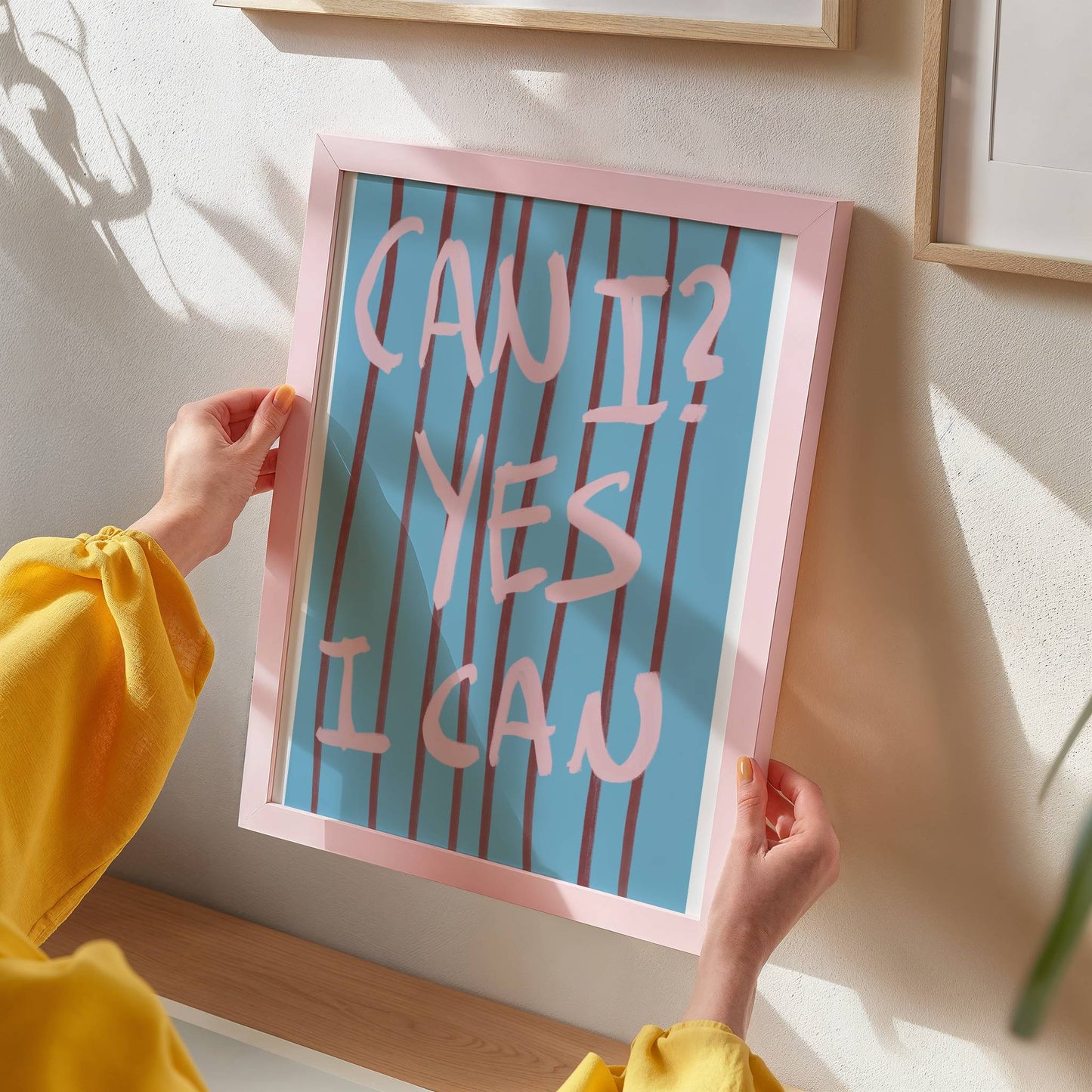 "Yes I Can" Motivational Typography Print - Digital Product