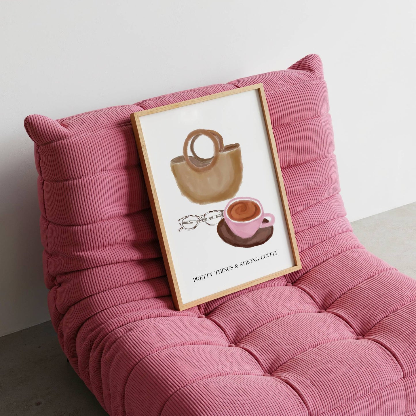Trendy "Pretty Things & Strong Coffee" Art - Digital product