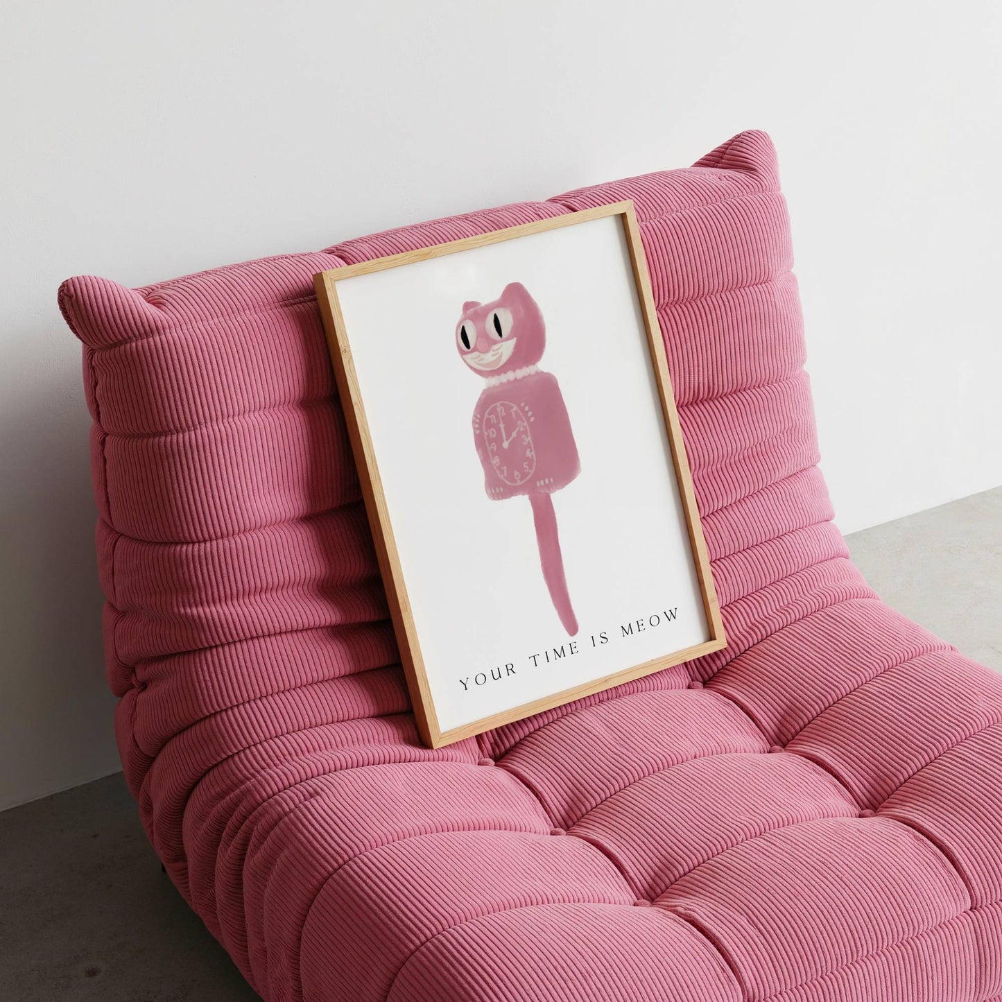 "Your Time Is Meow" Pink Cat Print - Digital Product