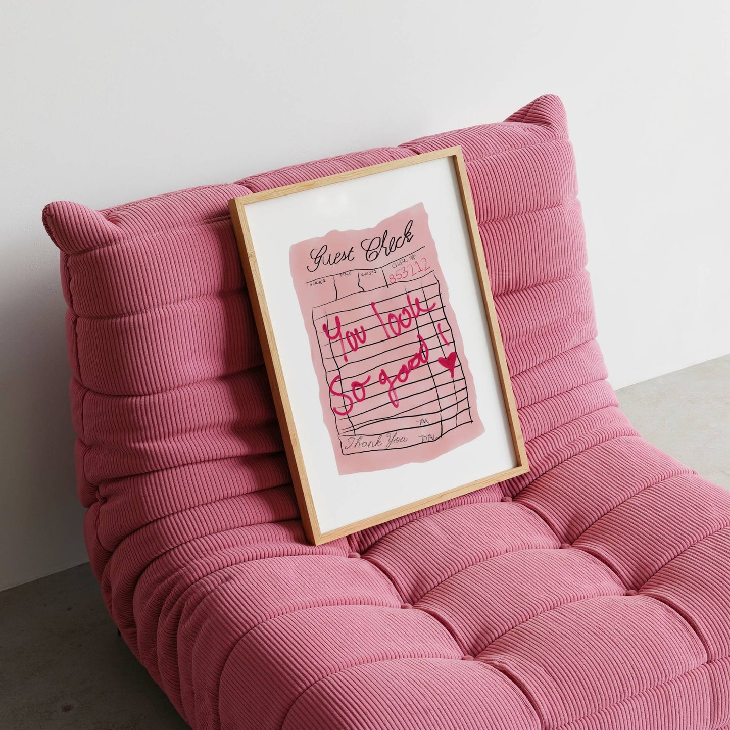 Trendy Receipt "You Look So Good" Print - Digital Product