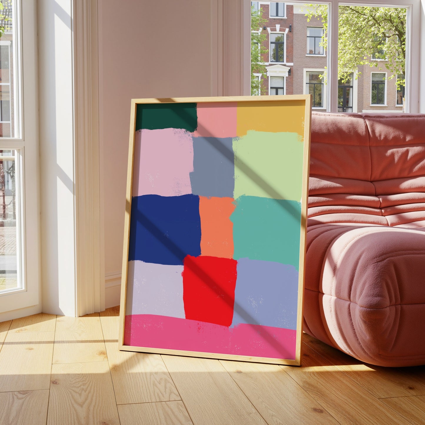 Colorful Bricks Modern Abstract - Digital Art