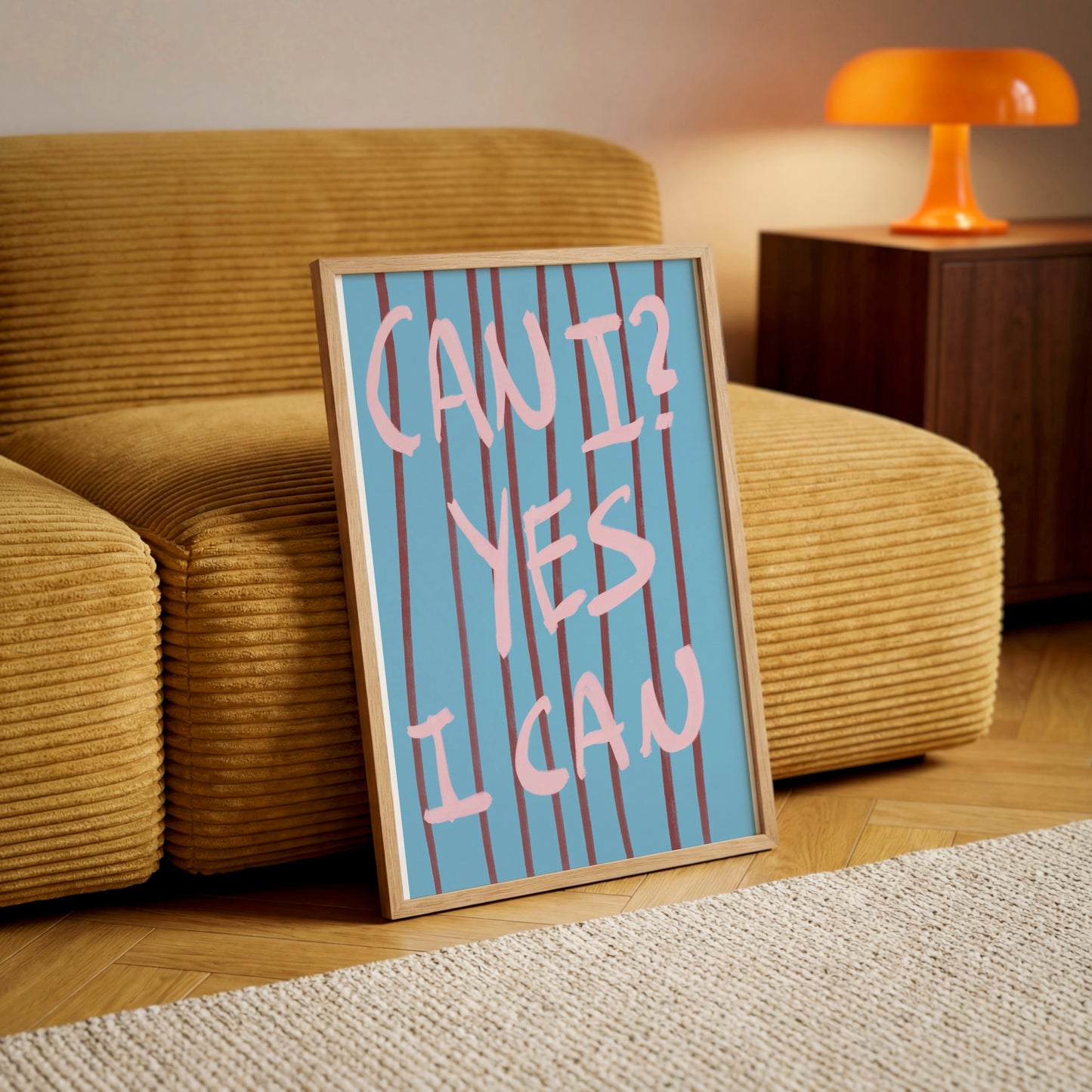 "Yes I Can" Motivational Typography Print - Digital Product